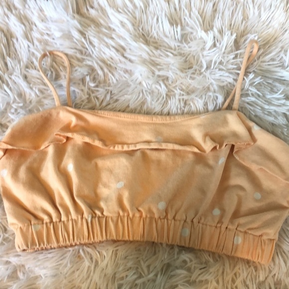 la Hearts Pacsun peach polka dot crop top sz XS - Picture 2 of 5